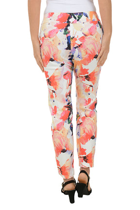 Pink Splash Pull-On Ankle Pant