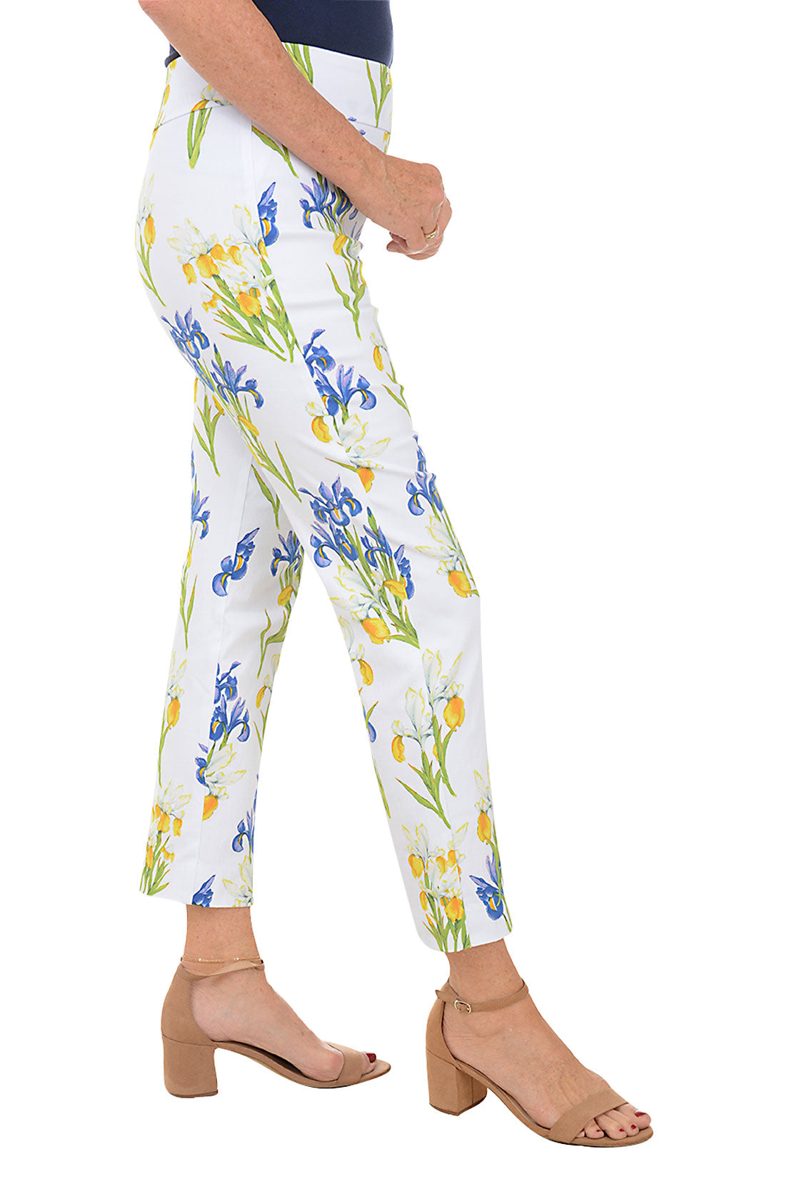 White Iris Pull-On Ankle Pant