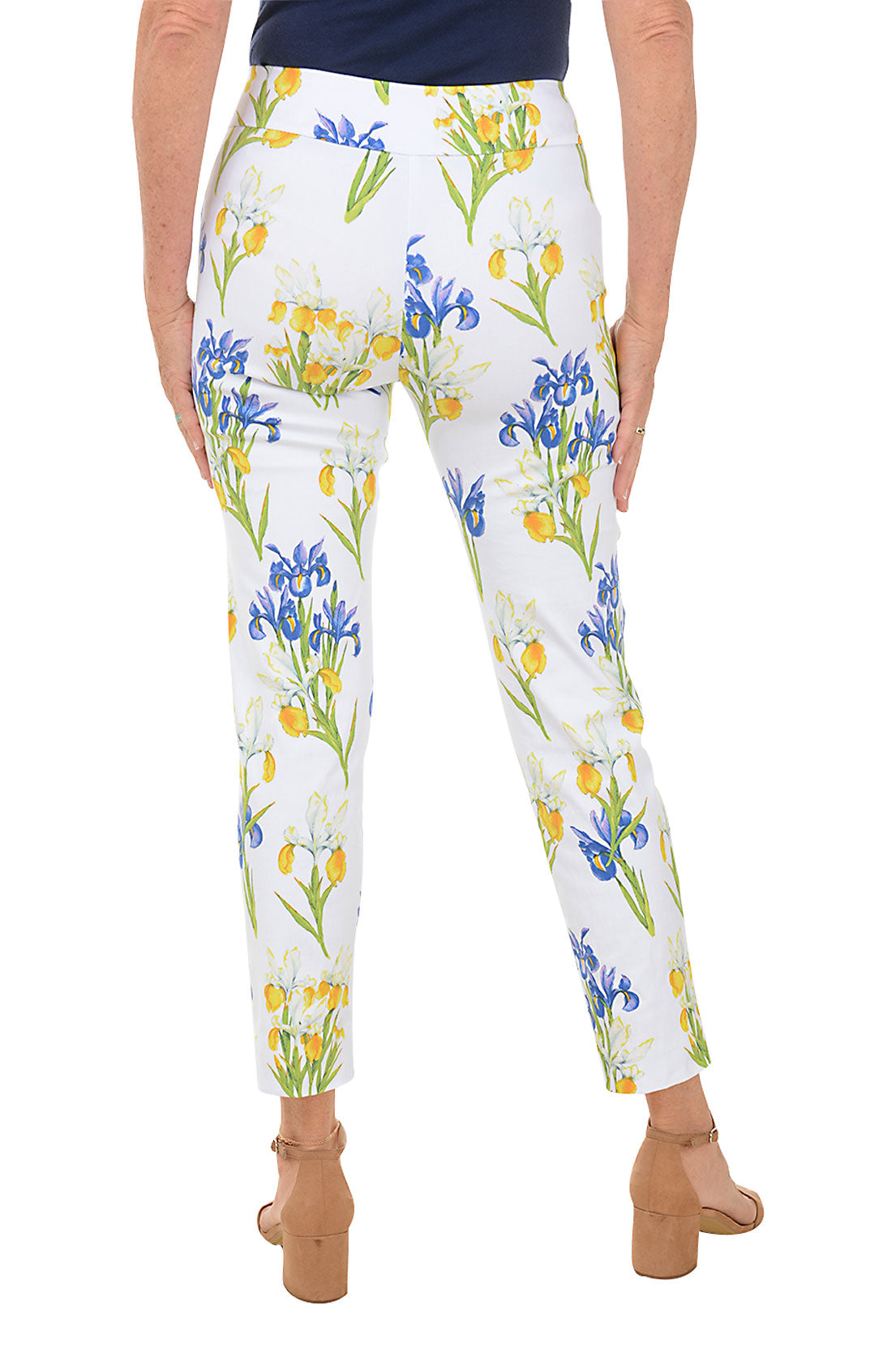 White Iris Pull-On Ankle Pant