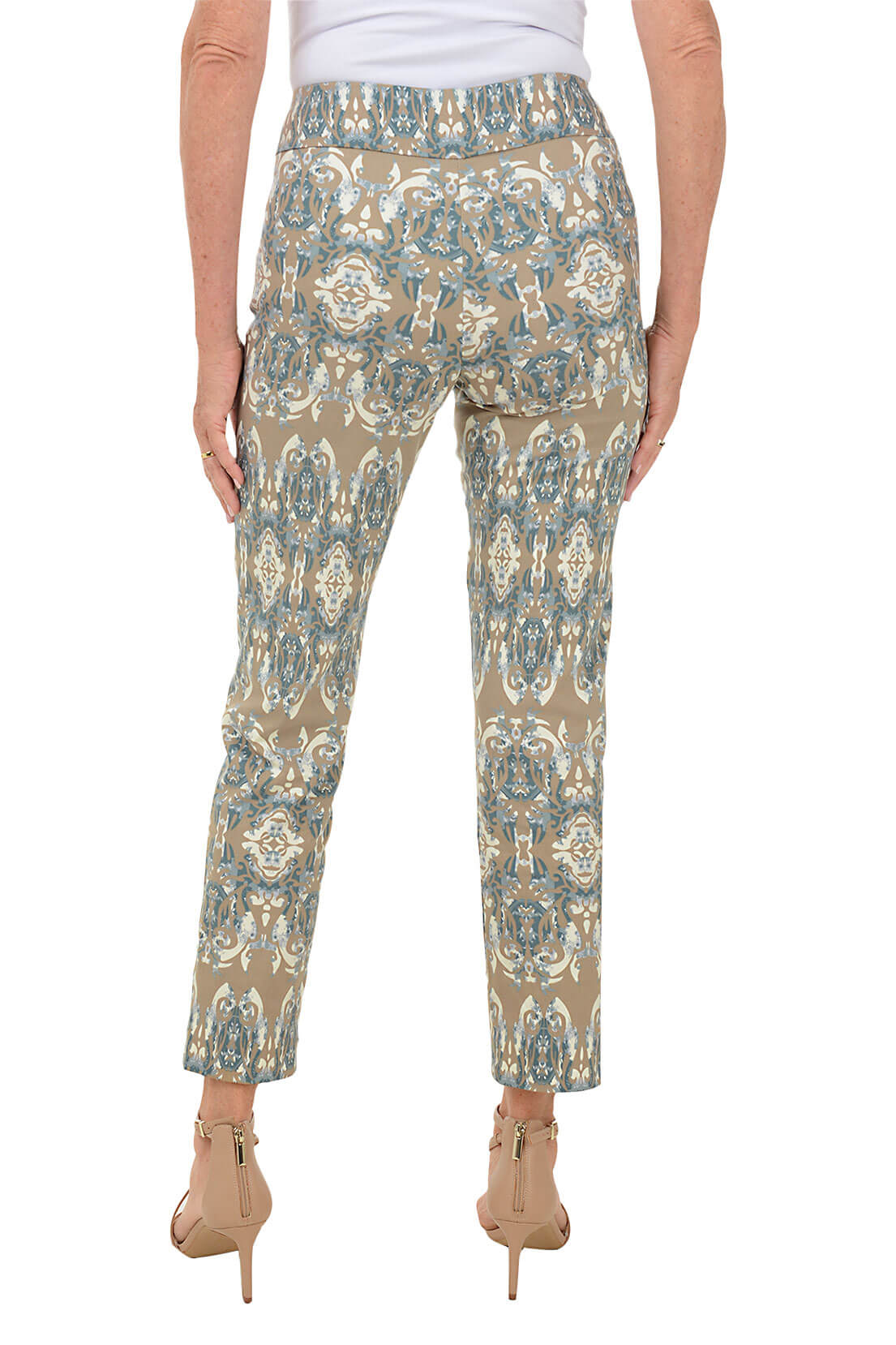 Damask Mosaic Pull-On Ankle Pant