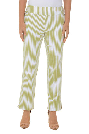 Sage Stripe Flared Ankle Pant