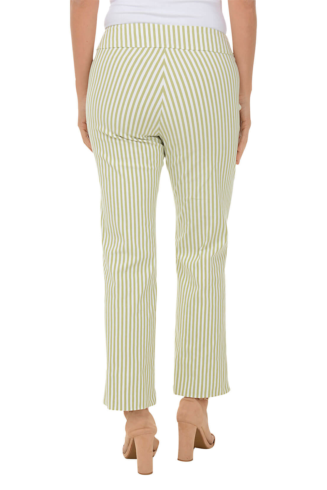 Sage Stripe Flared Ankle Pant