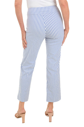 Blue Stripe Flared Ankle Pant