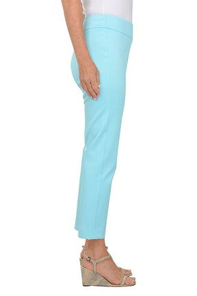 Aqua Textured Pique Pull-On Ankle Pant