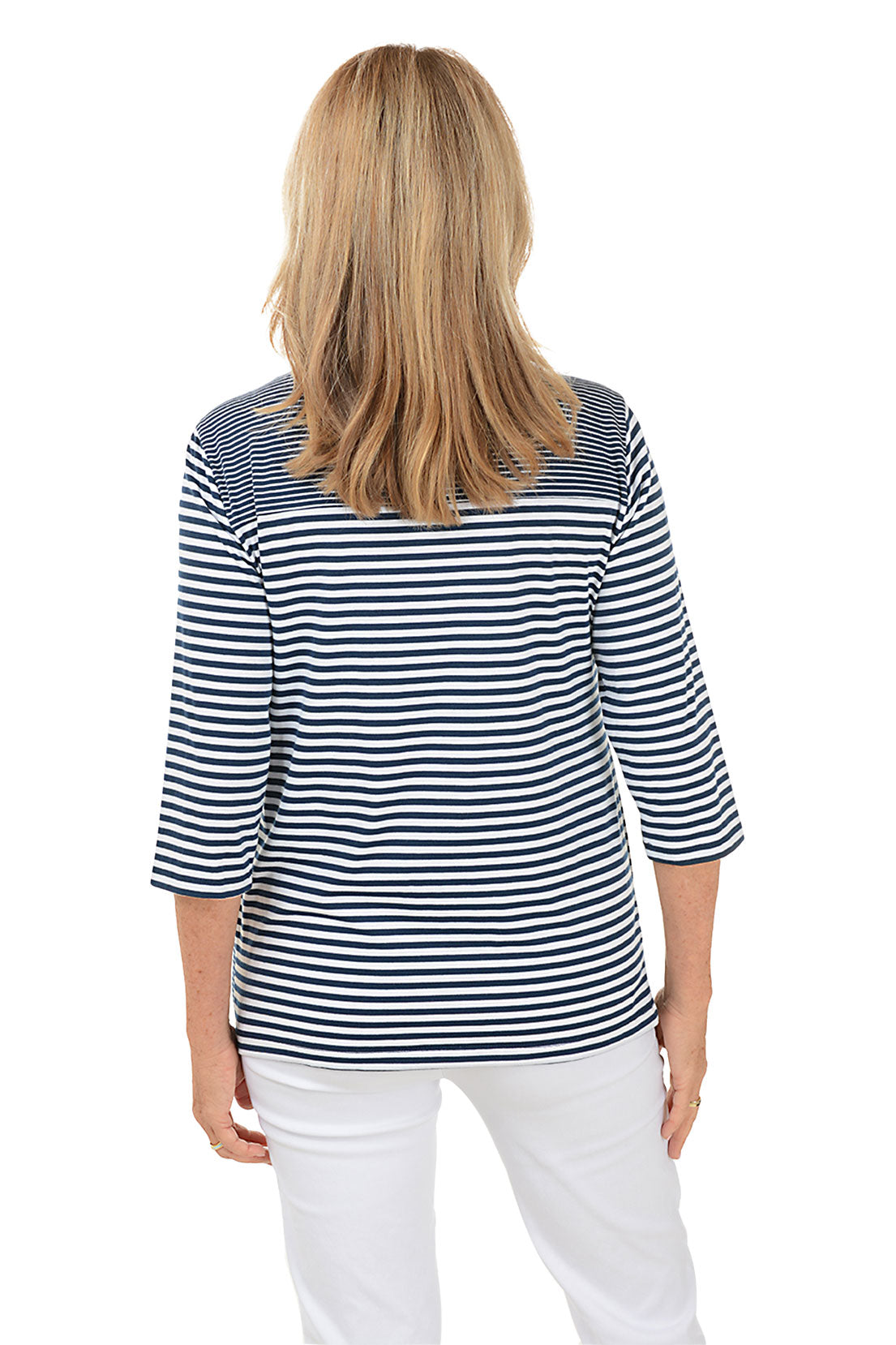 Sailor Striped Keyhole Neck Top