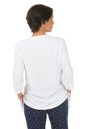 Dobby Textured Side Shirred Top