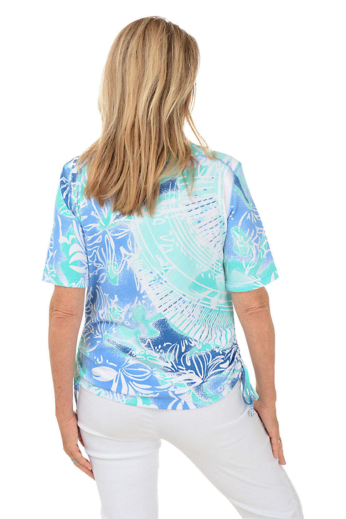 Tropical Sketches Side Shirred Top