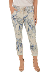 Beige Lily Drawstring Jogger Pant