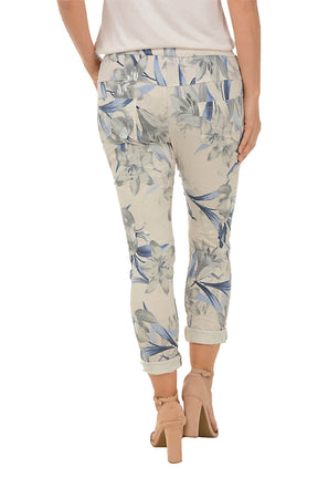 Beige Lily Drawstring Jogger Pant