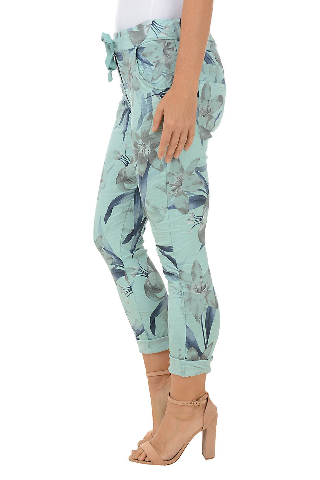 Aqua Lily Drawstring Jogger Pant