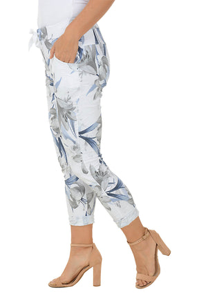 White Lily Drawstring Jogger Pant