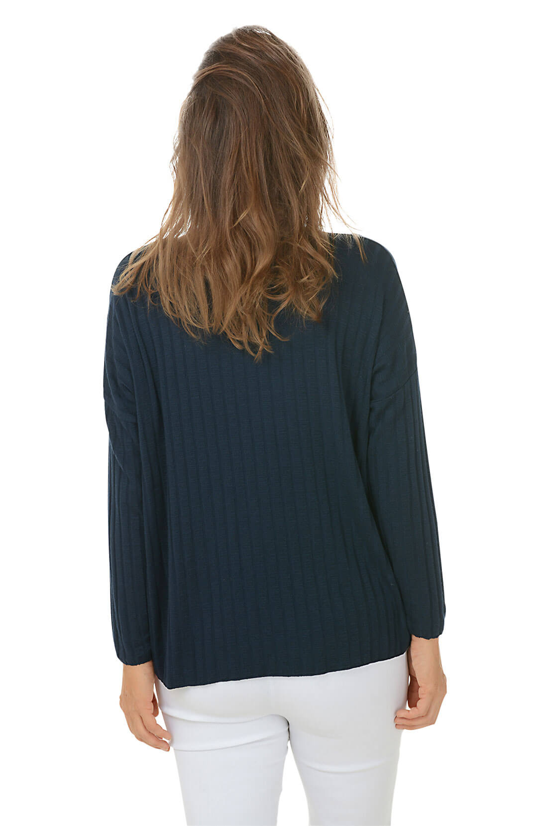 V-Neck Dolman Sleeve Ribbed Top