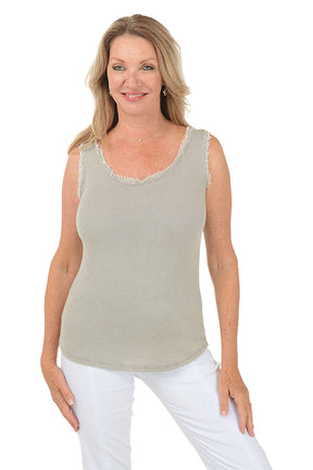 Frayed Edge Cotton Tank