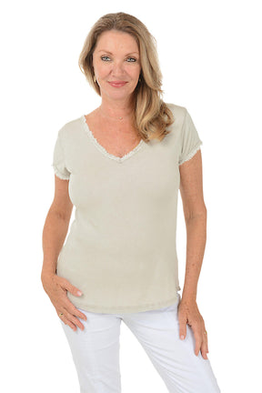 Frayed Edge Cotton Tee