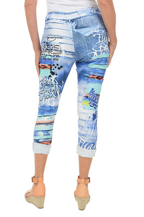 Blue Graffiti Jogger Pant