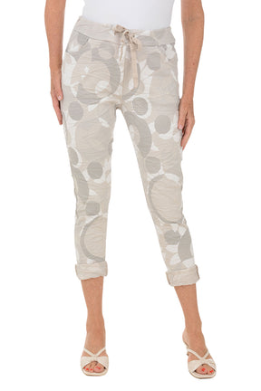 Beige Flower Camouflage Jogger Pant