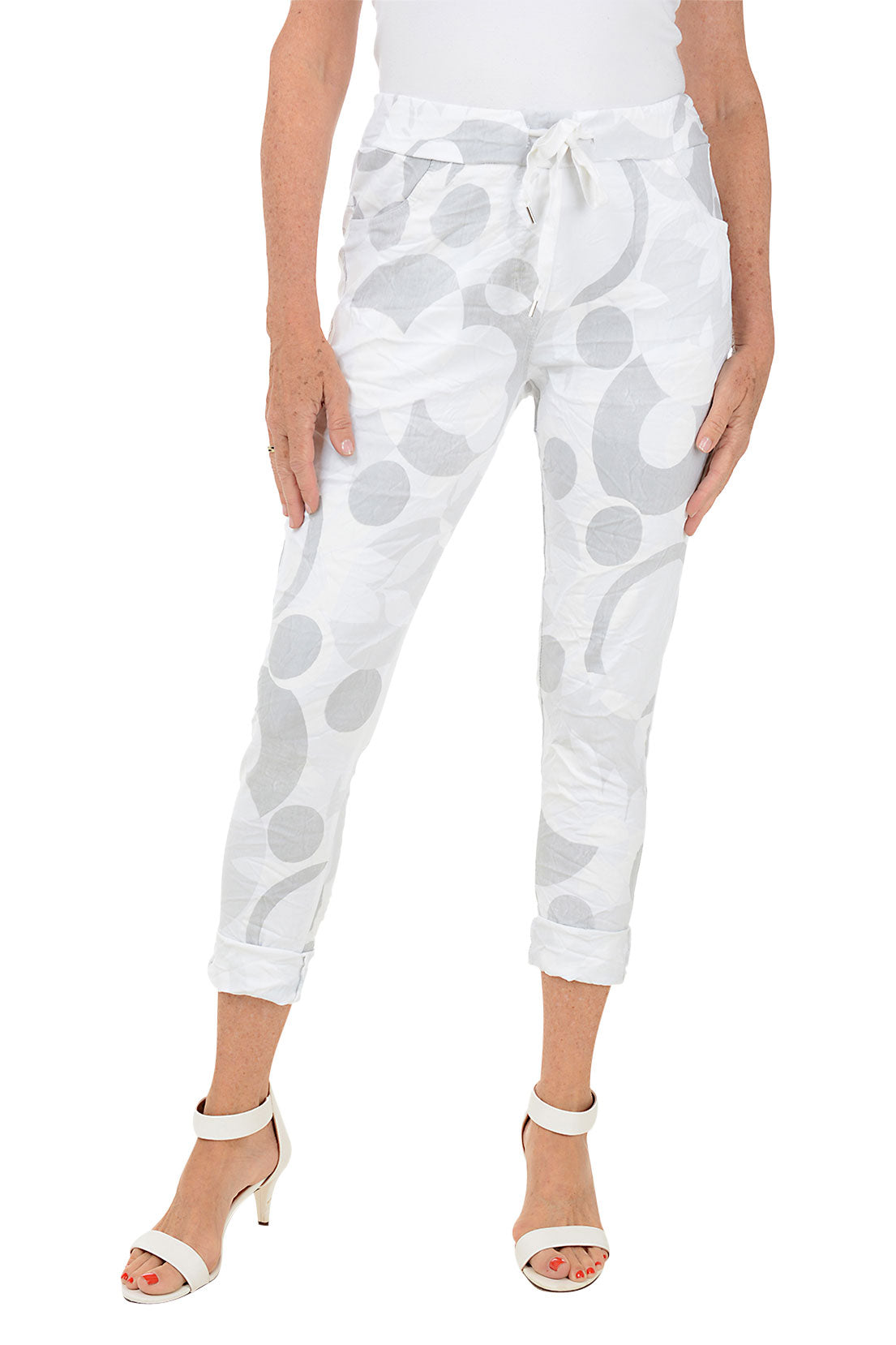 White Flower Camouflage Jogger Pant
