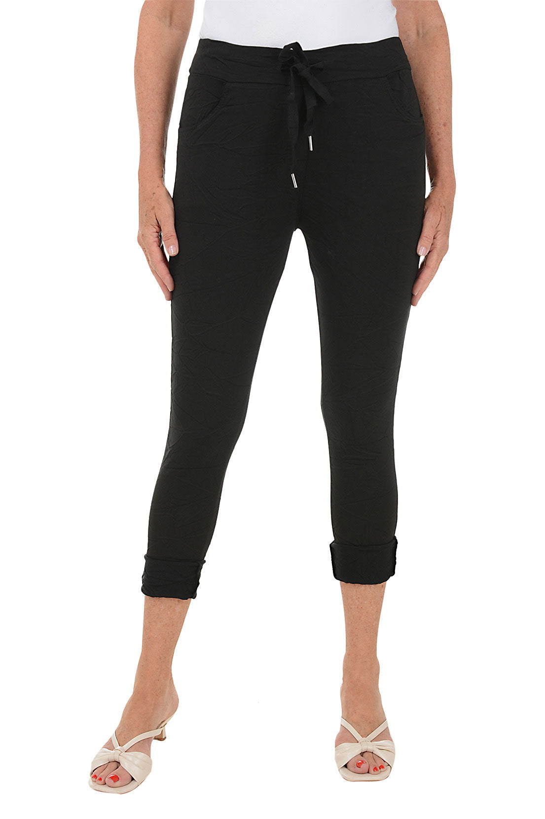 Solid Drawstring Ankle-Length Jogger Pant