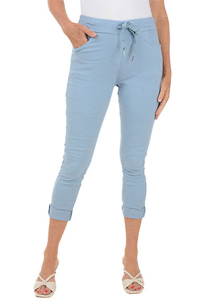 Solid Drawstring Ankle-Length Jogger Pant