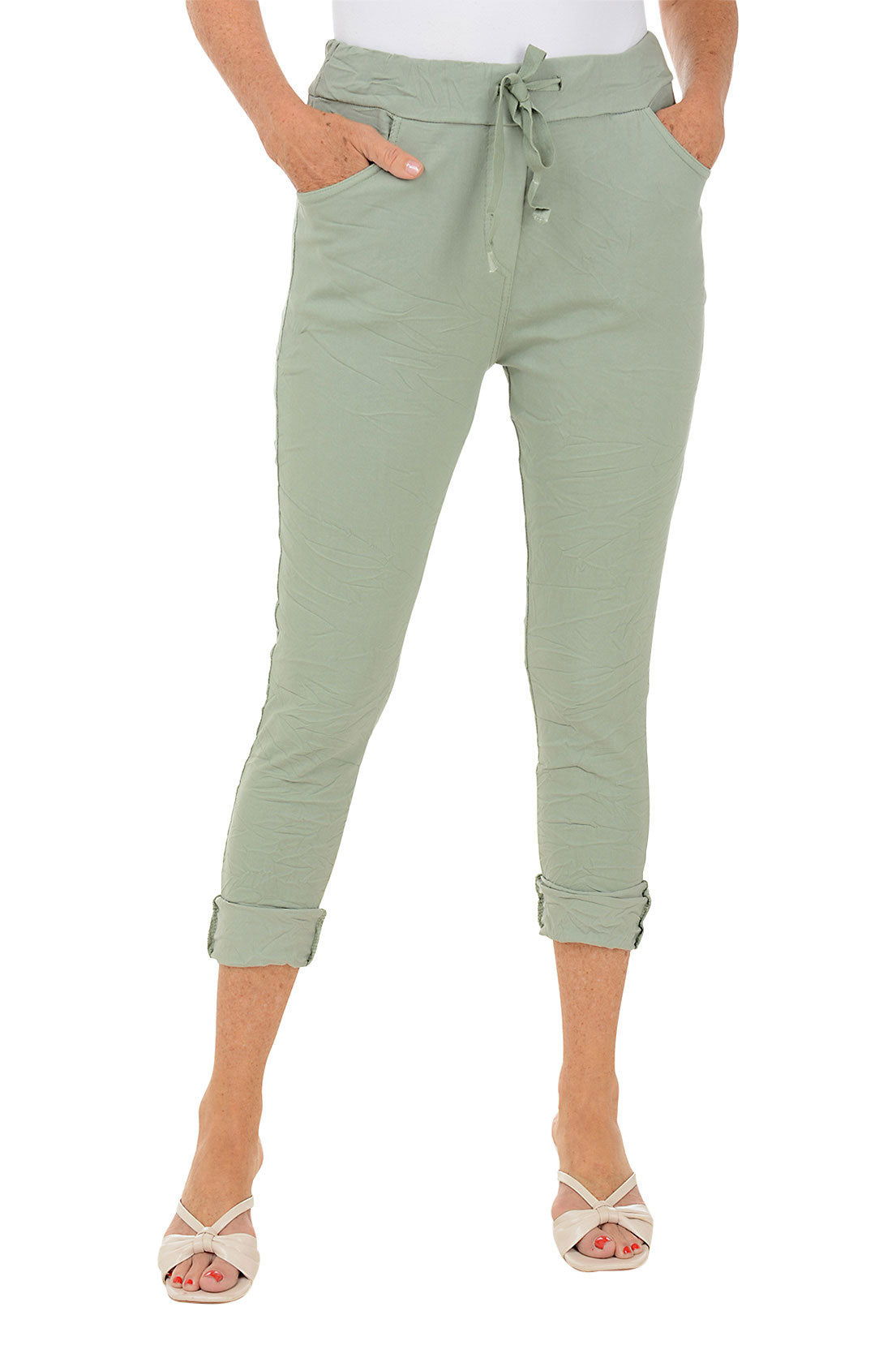 Solid Drawstring Ankle-Length Jogger Pant