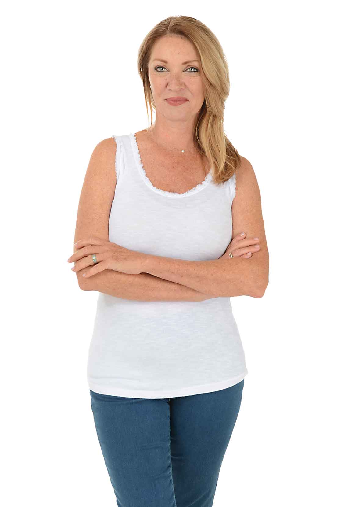 Frayed Edge Cotton Tank