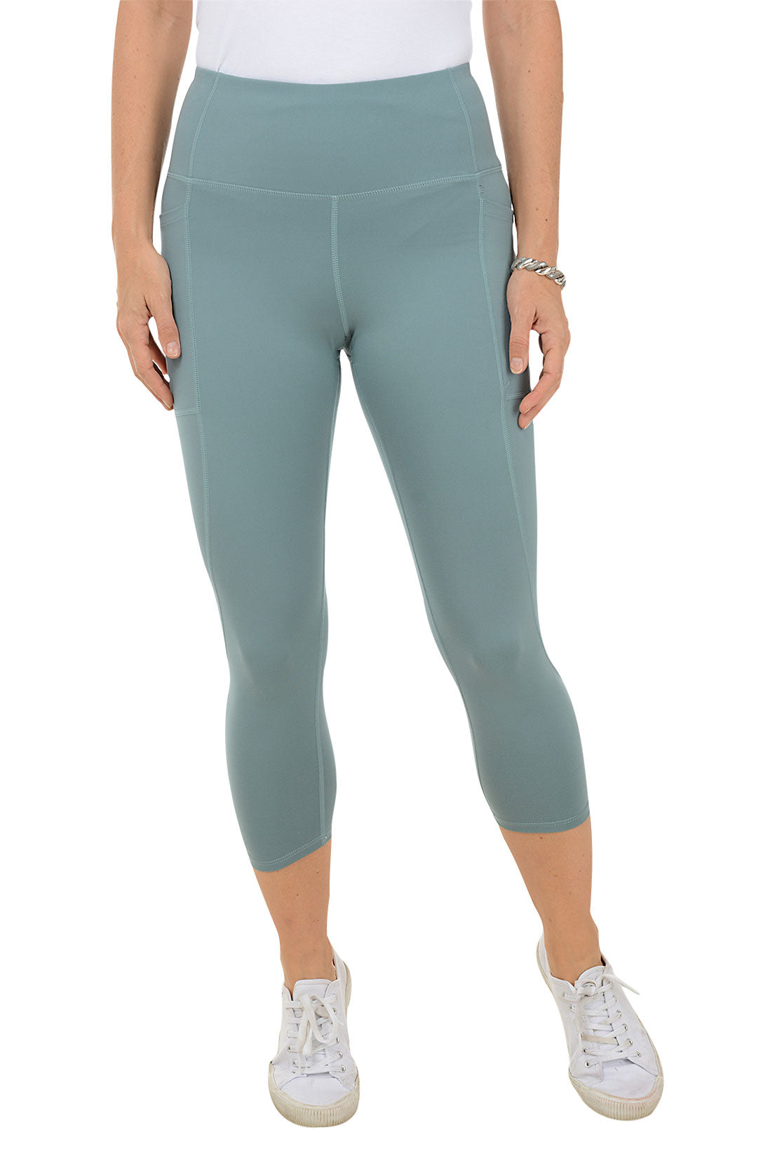 Shirred Hem Capri Performance Legging