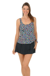 Colorburst Faux Tankini Swim Dress