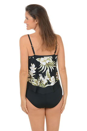 Island Greenery Flutter Tankini Top