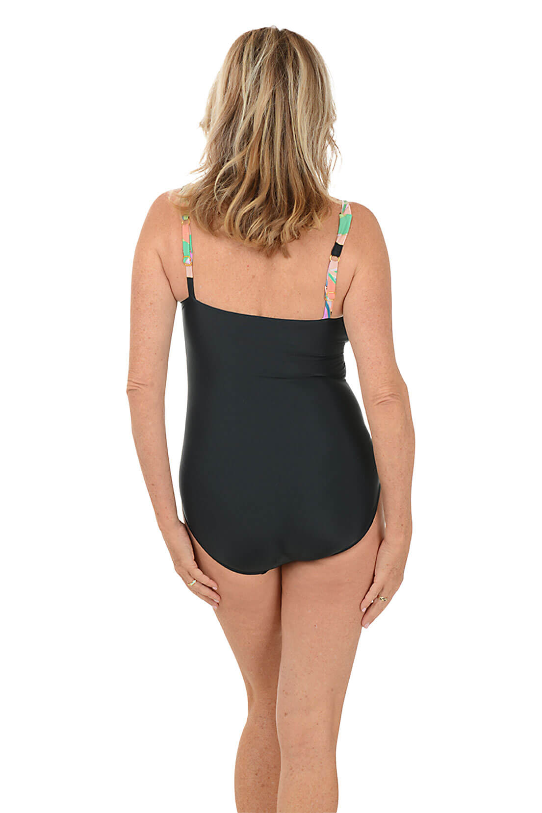 Glowing Lotus Wrap Front Swimsuit