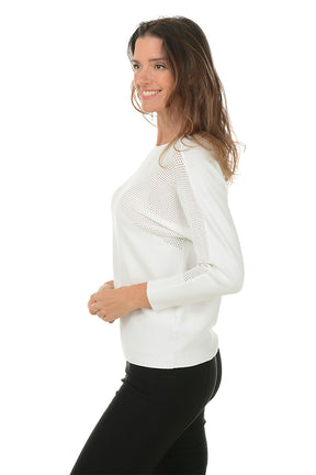 Pointelle Dolman Sleeve Sweater