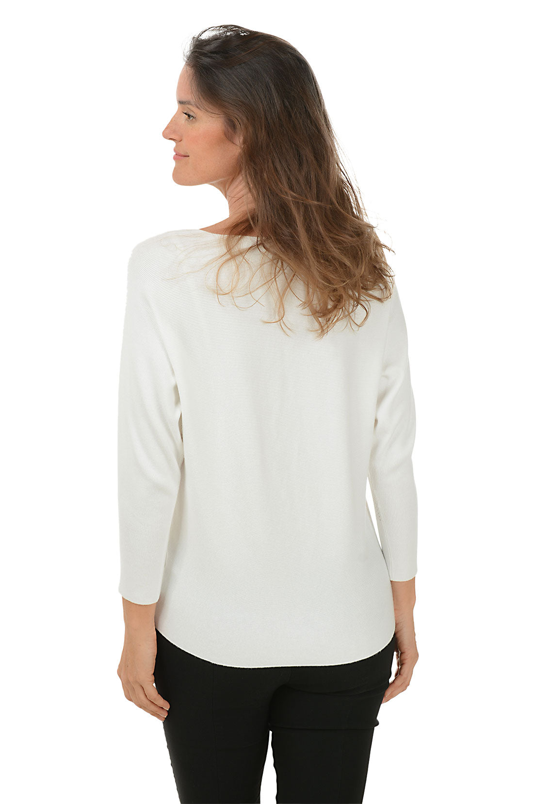 Pointelle Dolman Sleeve Sweater