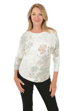 Peony Jeweled Dolman Sleeve Sweater