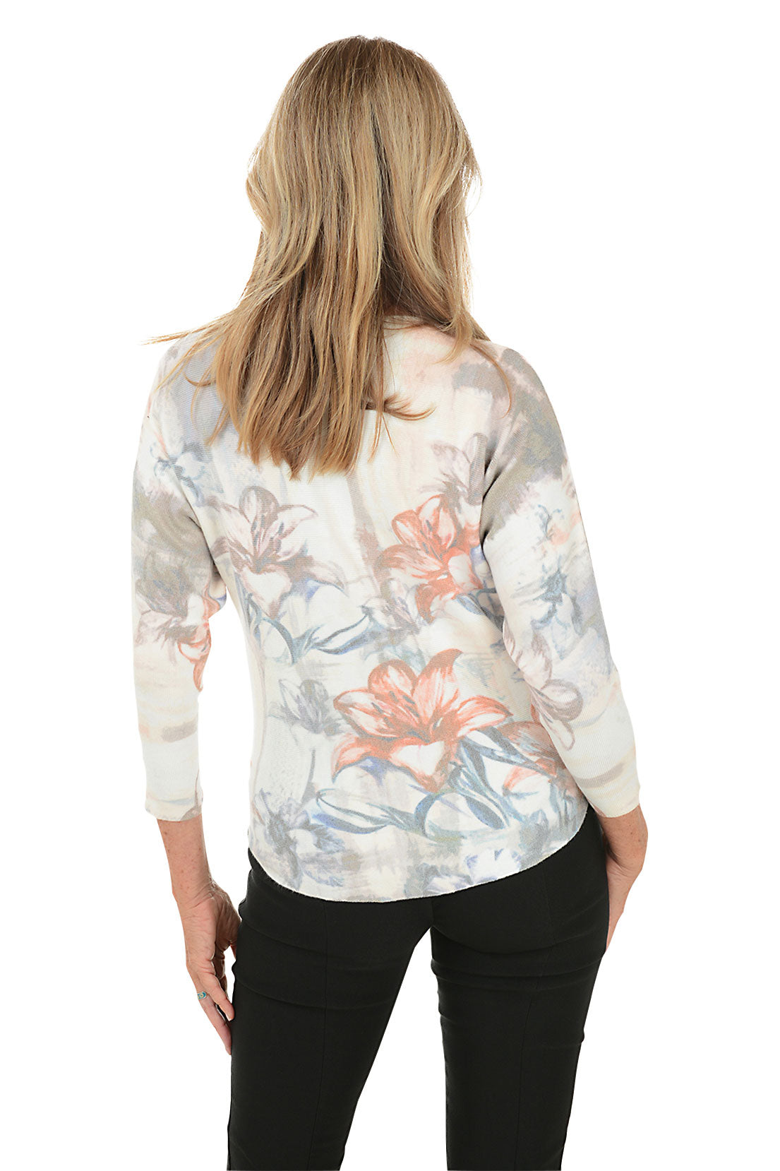 Lilies Jeweled Dolman Sleeve Sweater