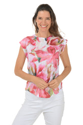 Bougainvillea Studded Cap Sleeve Top