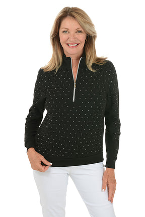 Diamante Half Zip Sweatshirt