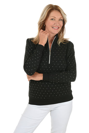 Diamante Half Zip Sweatshirt