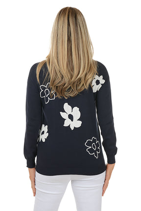 Floral Long Dolman Sleeve Open Cardigan