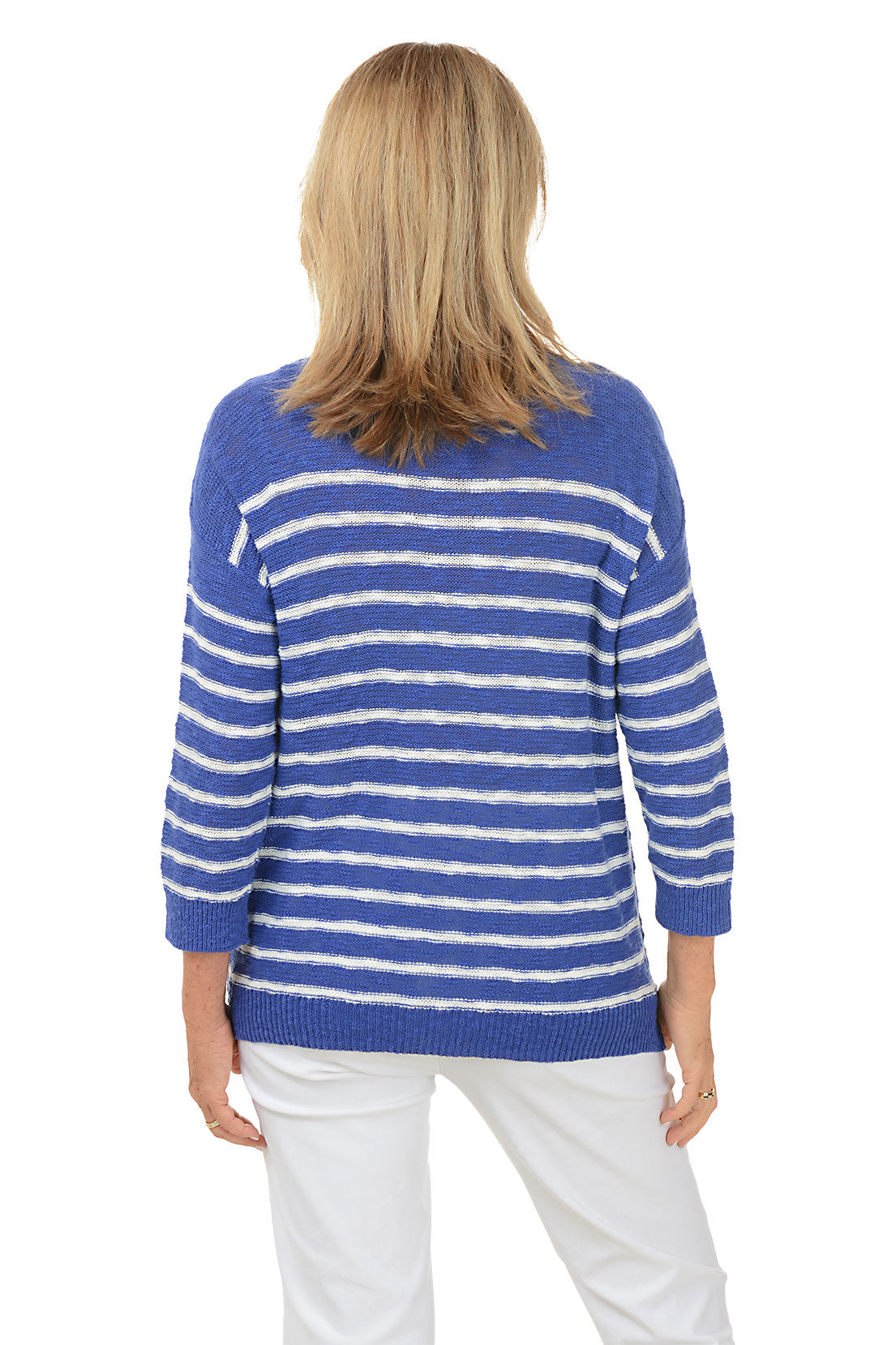 Marine Striped Boat Neck Sweater