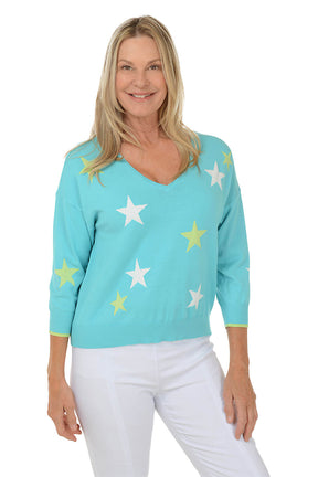 Confetti Stars V-Neck Sweater