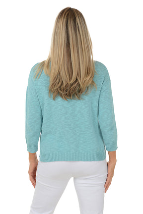 Palm Tree Long Sleeve Cotton Sweater