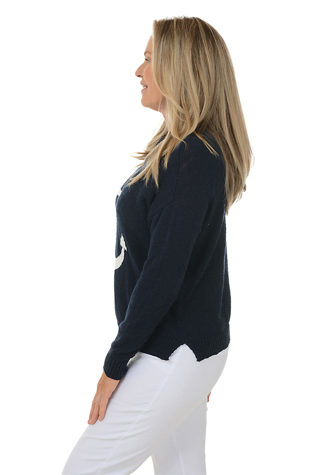 Anchor Long Sleeve Cotton Sweater