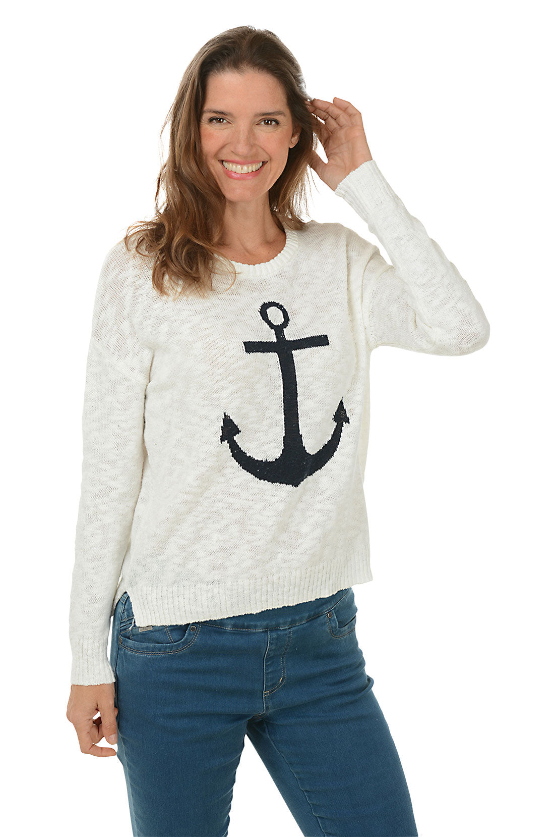 Anchor Long Sleeve Cotton Sweater