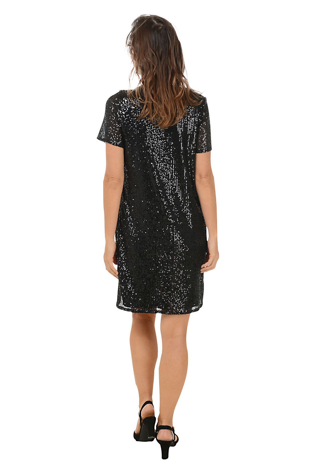 Sequined Short Sleeve T-Shirt Dress