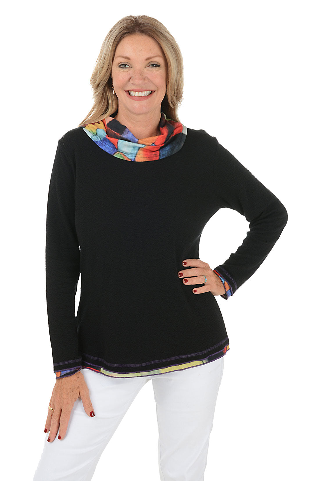 Darica Cowl Neck Long Sleeve Top