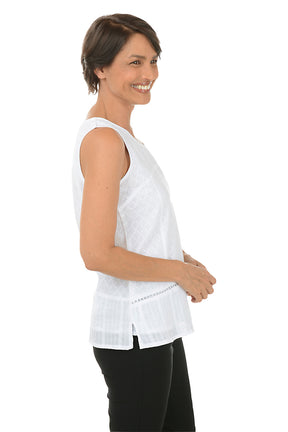 Yasmin Jaquard Cotton Sleeveless Blouse