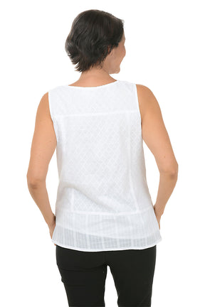 Yasmin Jaquard Cotton Sleeveless Blouse