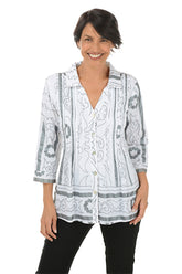 Petite Arthena Pleated Button-Front Shirt