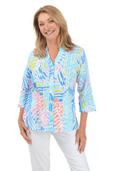 Wendy Pleated Button-Front Shirt