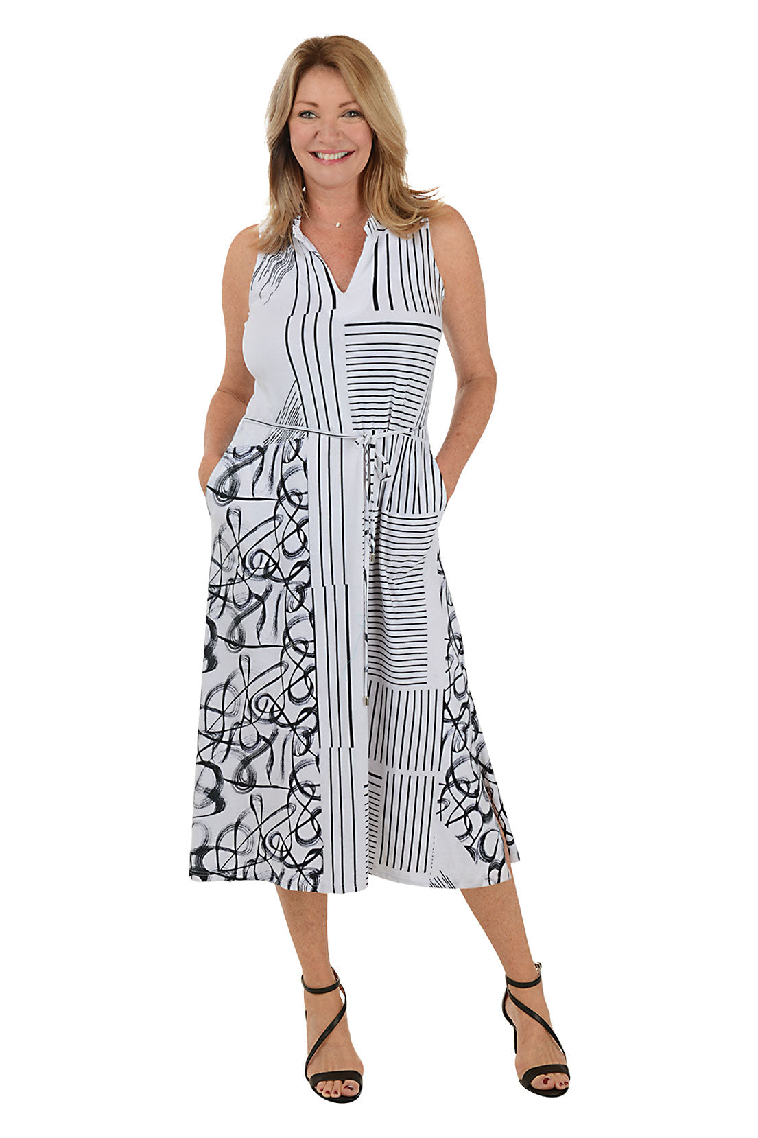 Belle Ruffle Neck Sleeveless Maxi Dress