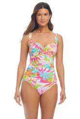 Packing A Punch Shirred Maillot Swimsuit